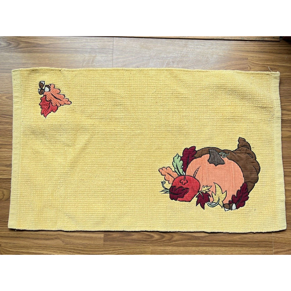 Autumn Fall Pumpkin Cornucopia Home Floor Door Mat Kitchen Bath Farmhouse 20x30 - Picture 1 of 5